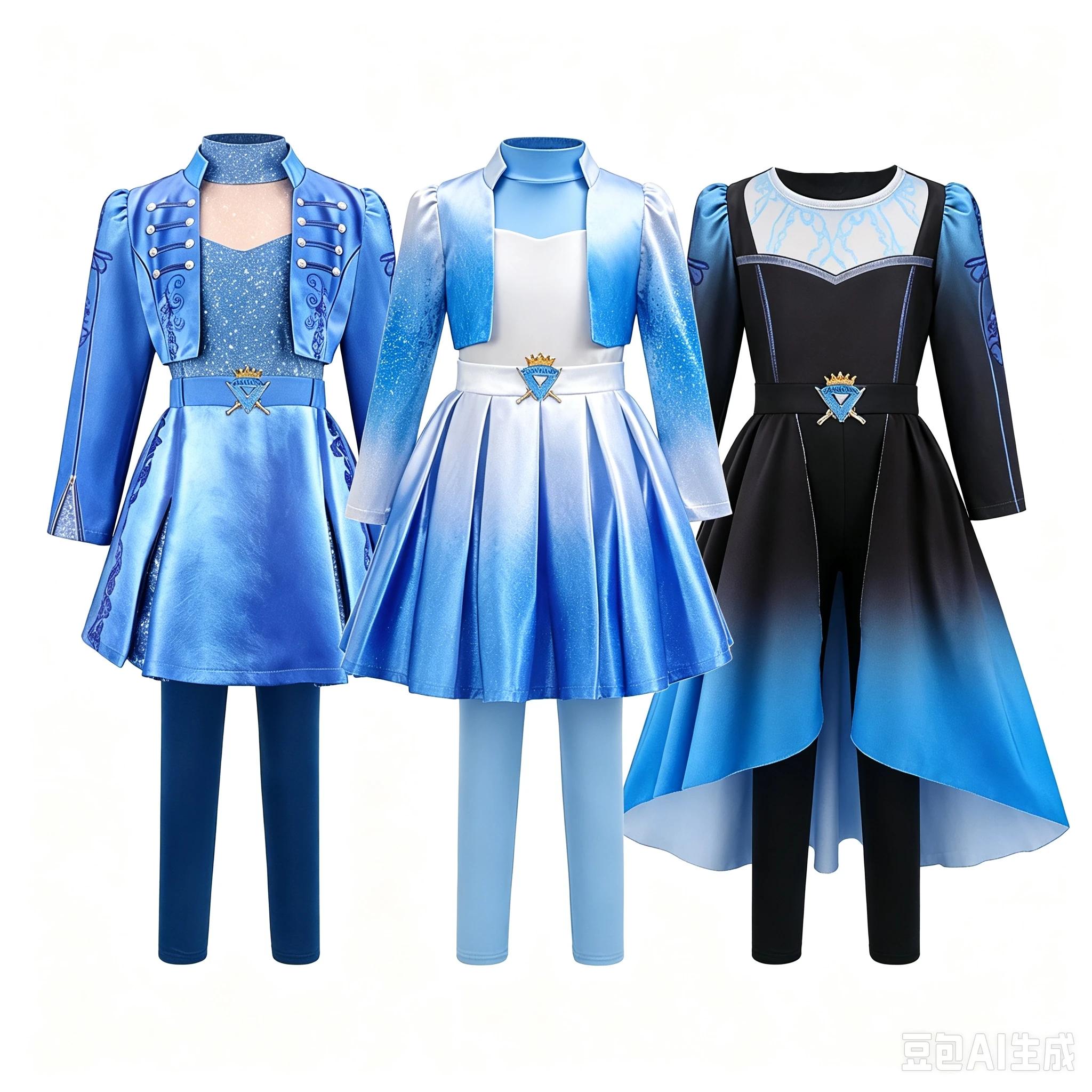 AwwwCos Movie Chloe Cosplay Costume Girls Blue Uniform 3 Styles Jacket Dress Leggings Outfit Halloween Carnival Fancy Dress Up