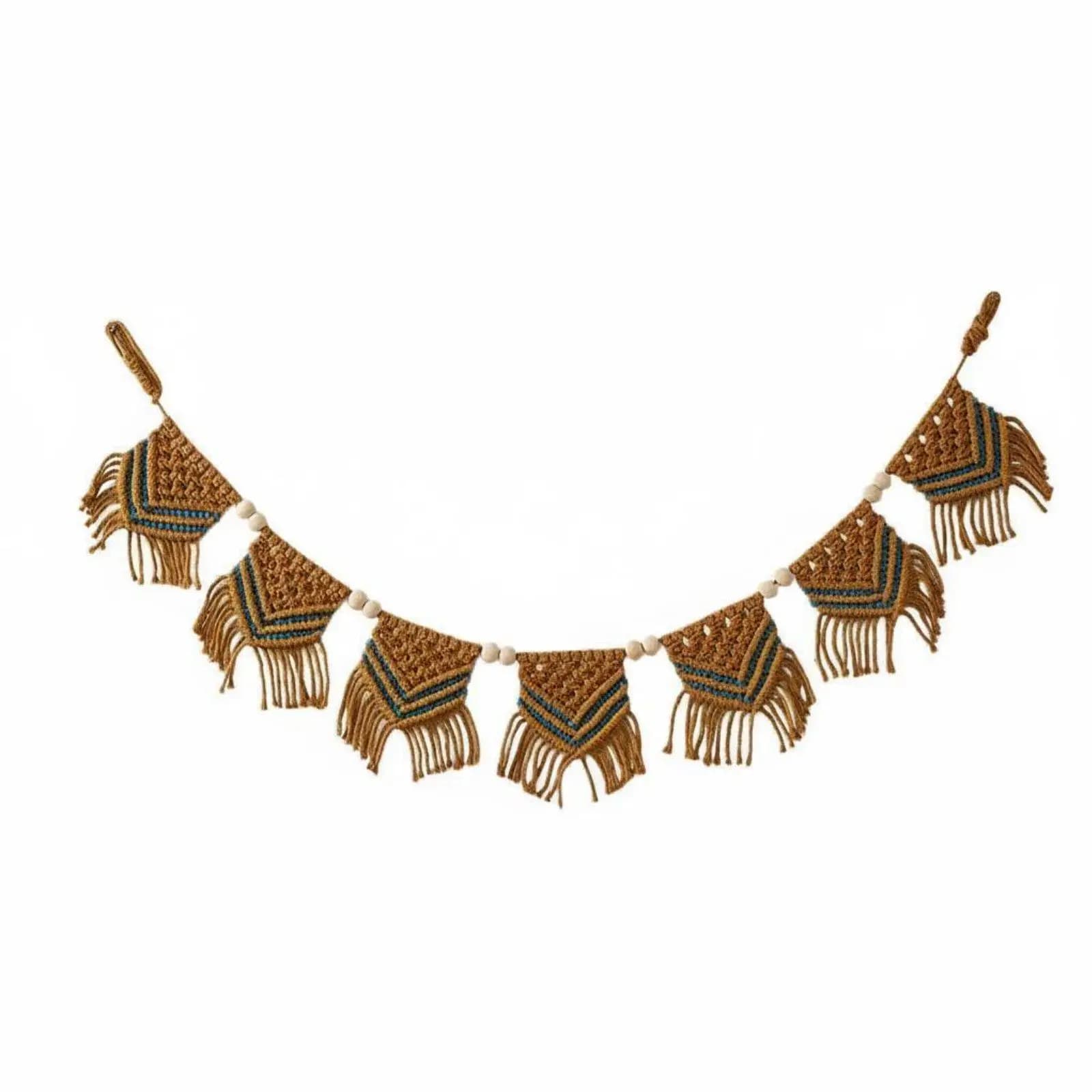 Cotton Tapestry Bohemian Fringe Garland Woven Wall Decor Pennant Banner Decorative Wall Hanging for Cozy Home Decoration