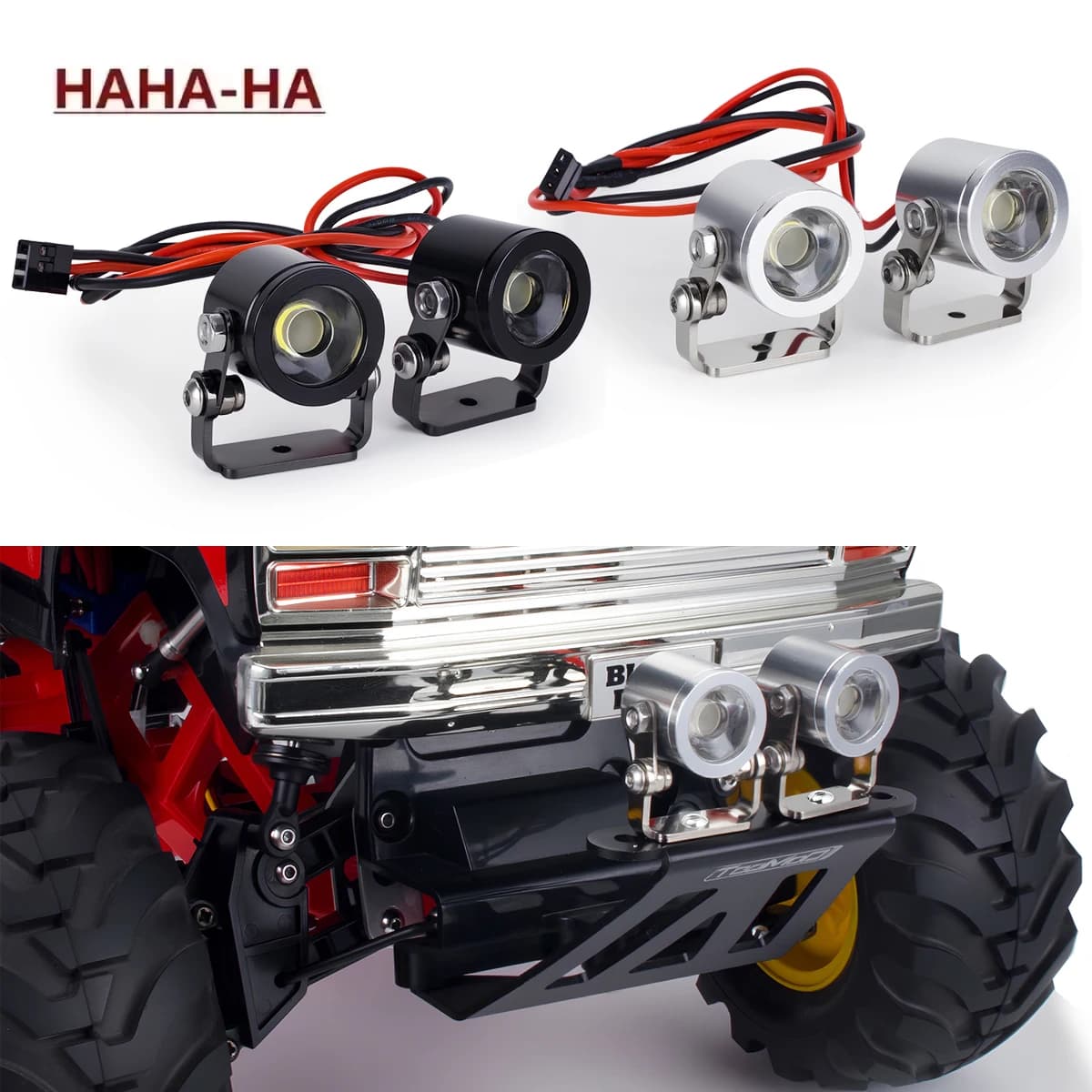 Faro LED per Auto RC con Staffa per Crawler RC 1/10 SCX10 90046 RC4WD D90 TRX4 TRX6, Accessori e Parti Fai-da-Te