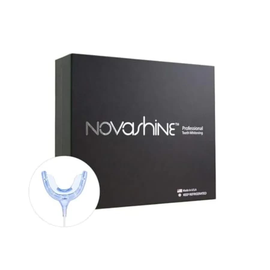Professional tooth whitening kit for Him: Advanced Blue LED Light, Concentrated Peroxide Gel, Smartphone Adapter, Travel B