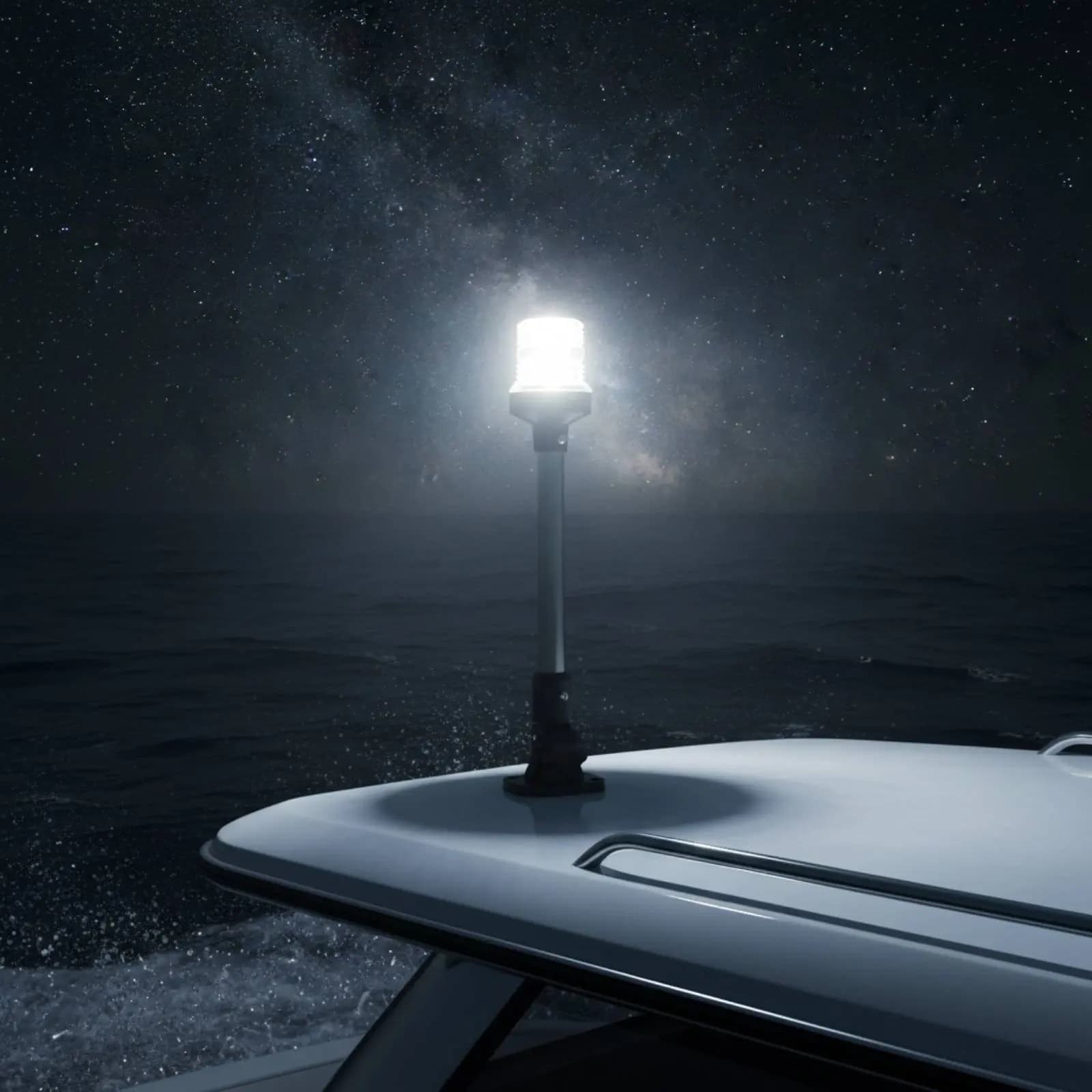 Lampada di Segnalazione per Ancora 12V, Luce di Posizione a 360° per Imbarcazioni, Conforme USCG 180° ° Regolabile