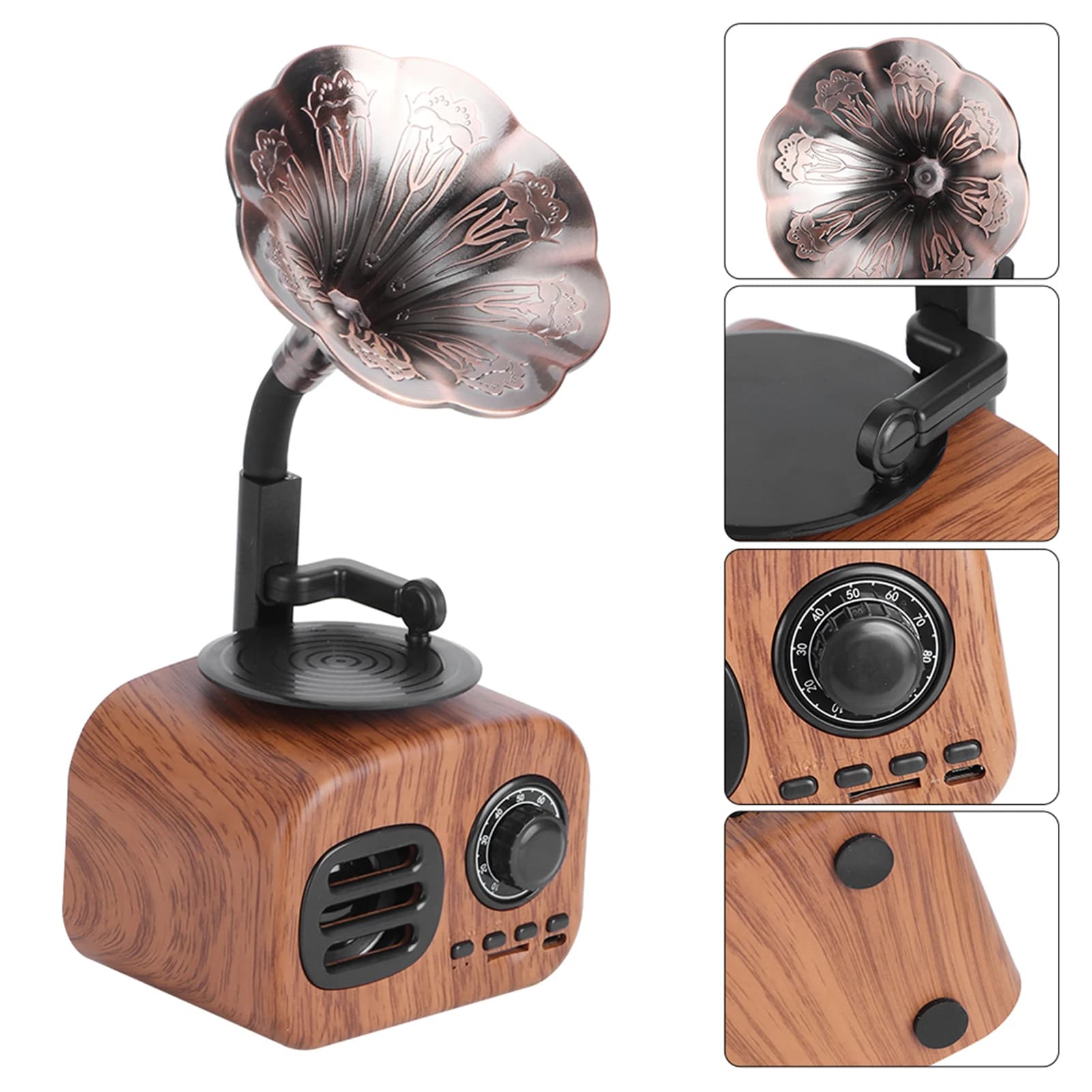 Altoparlante Bluetooth Altoparlante Bluetooth retrò creativo Lettore musicale con scheda plug-in per tablet PC