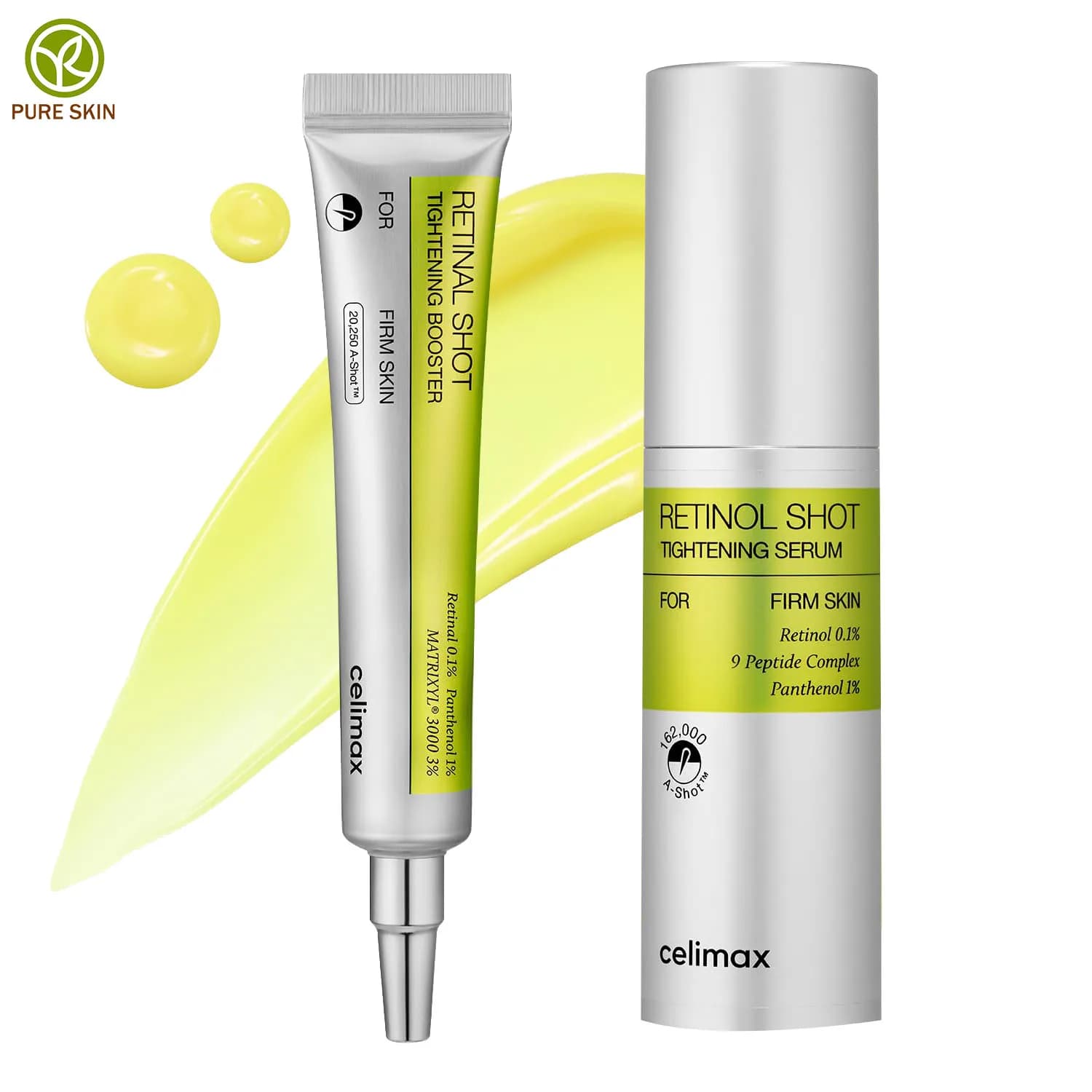 Celimax Siero Rassodante Vitamina A Retinale, Essenza Anti-Età al Retinolo, Set Essenza Contorno Occhi, Rassoda la zona occhi, Rinfrescante