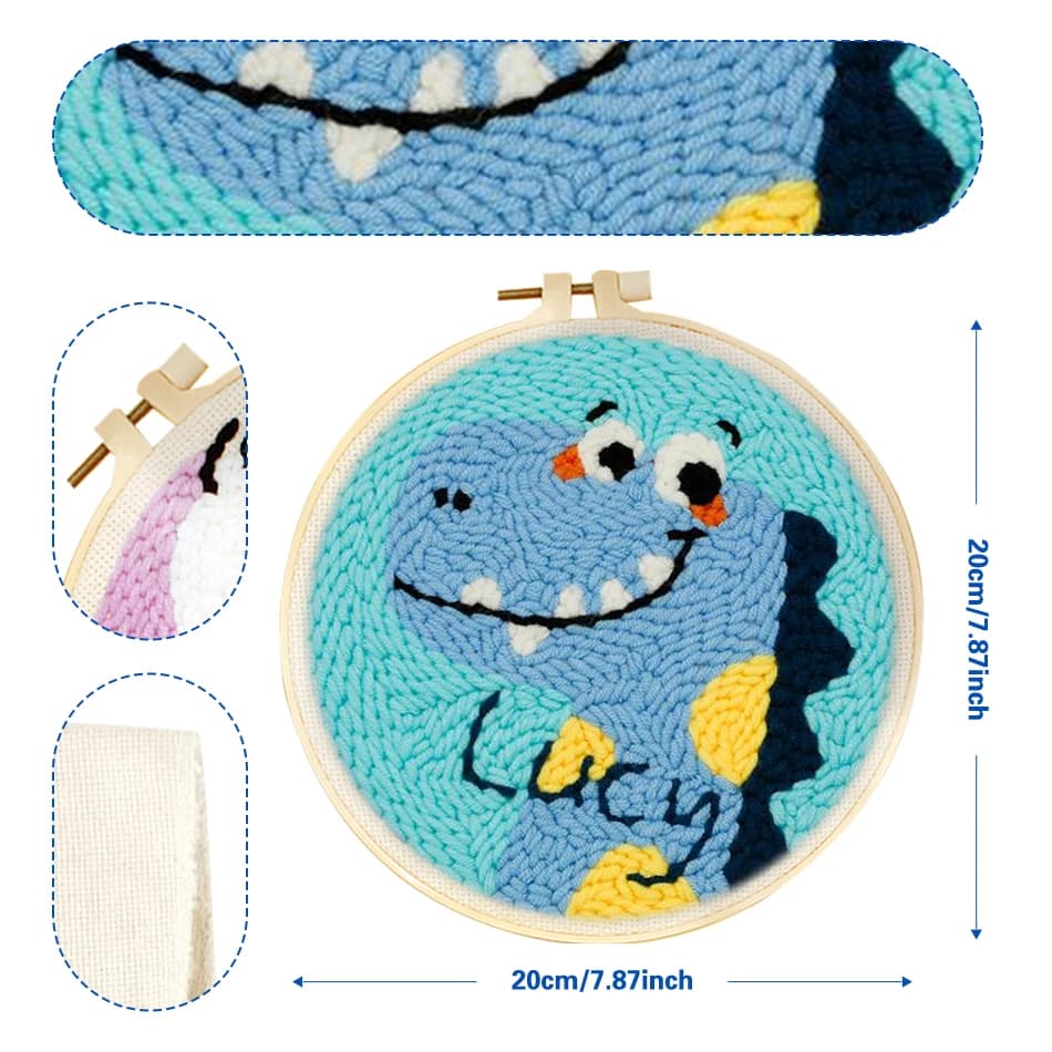 GATYZTORY diy punch needle embroidery kit For Beginner handmade landscape Picture embroidery hoop 20x20cm Sewing Tufting Yarn