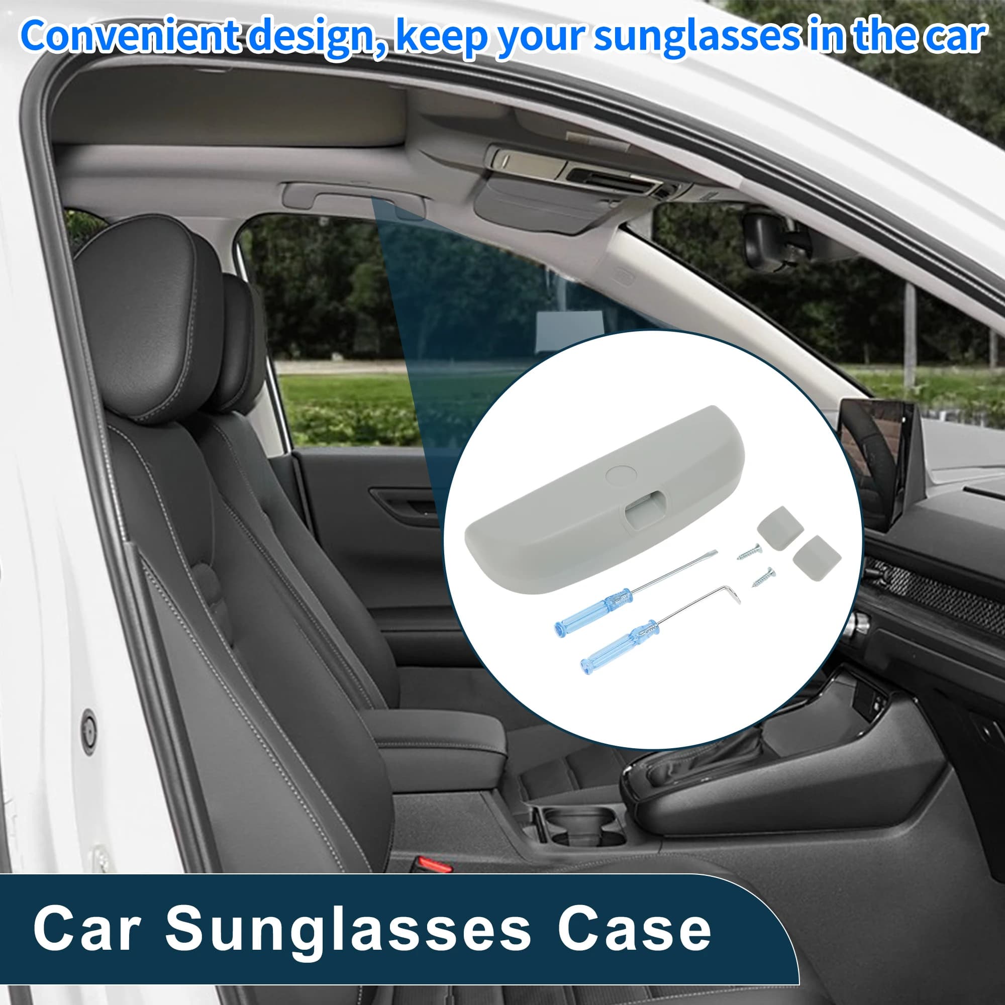 UXCELL Custodia per occhiali da sole per auto per Ford Kuga 3 MK3 ST-Line 2020-2025 Grigio 1 set