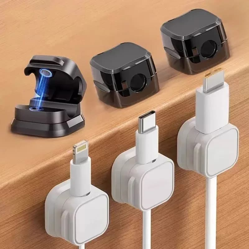 Clip magnetiche per cavi Supporto per cavi liscio e regolabile sotto la gestione della scrivania Supporto per organizer per cavi