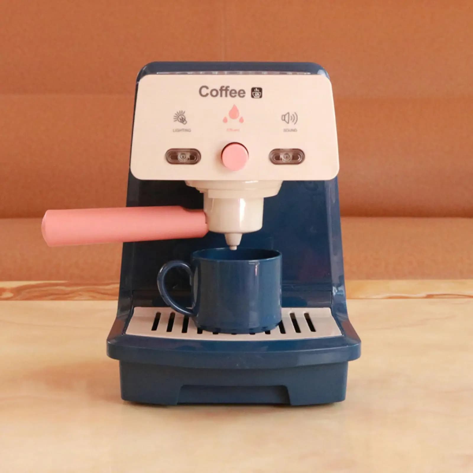 Interactive Children Coffee Maker Toy Kitchen Accessory Pretend Game Mini Toy Appliance for Kids Learning Role Play