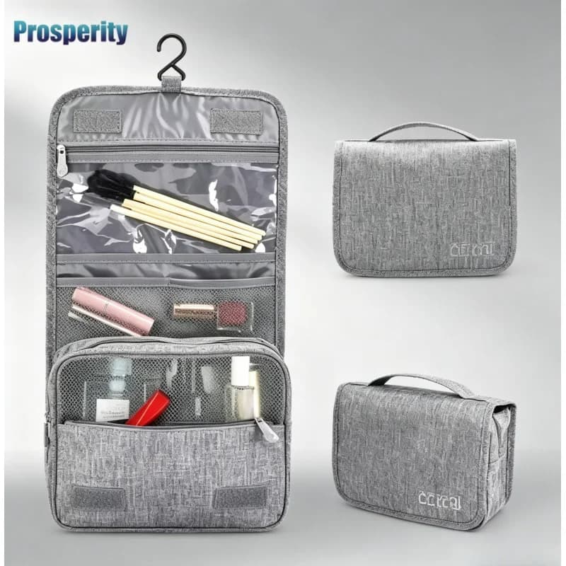 Borsa da viaggio impermeabile in tessuto Oxford, portatile, da appendere, per cosmetici e articoli da toeletta, per uomo e donna