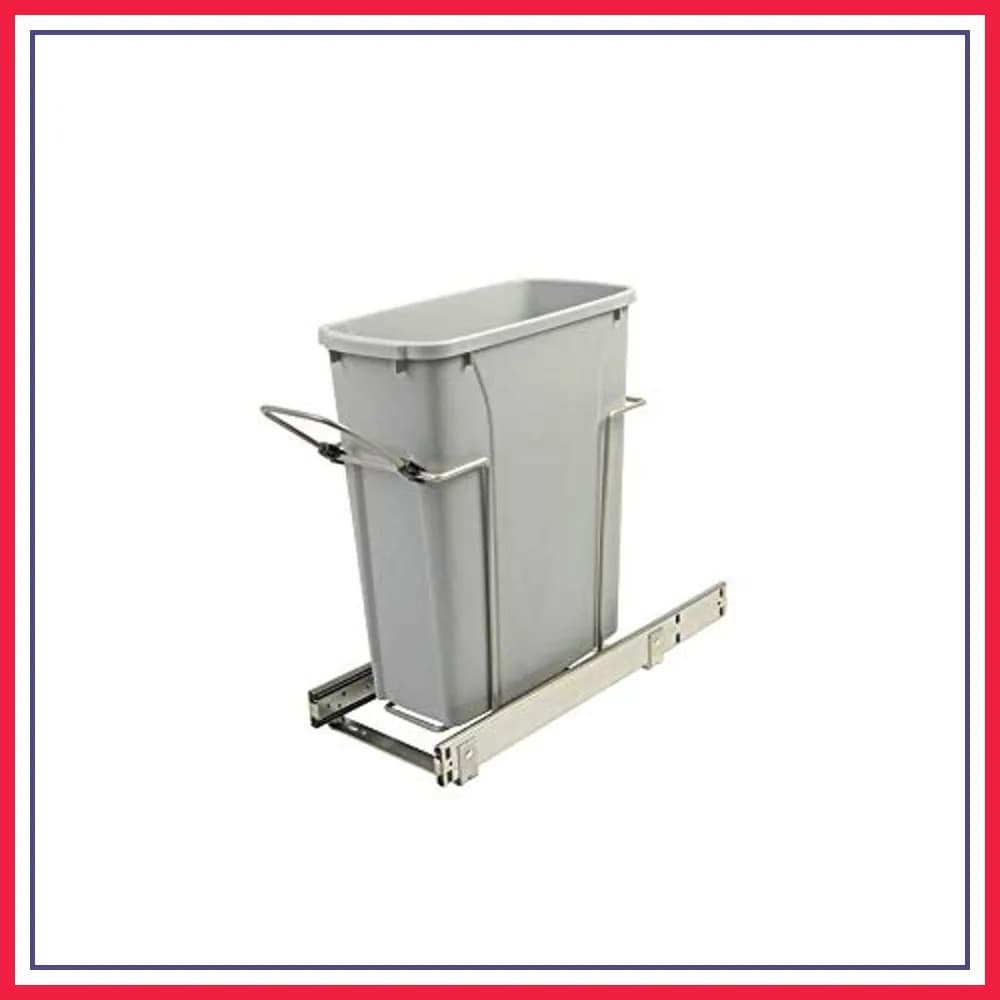 8,4x20,1x17,3 pollici 20 Qt. Cestino estraibile con chiusura ammortizzata per armadietto, Platino