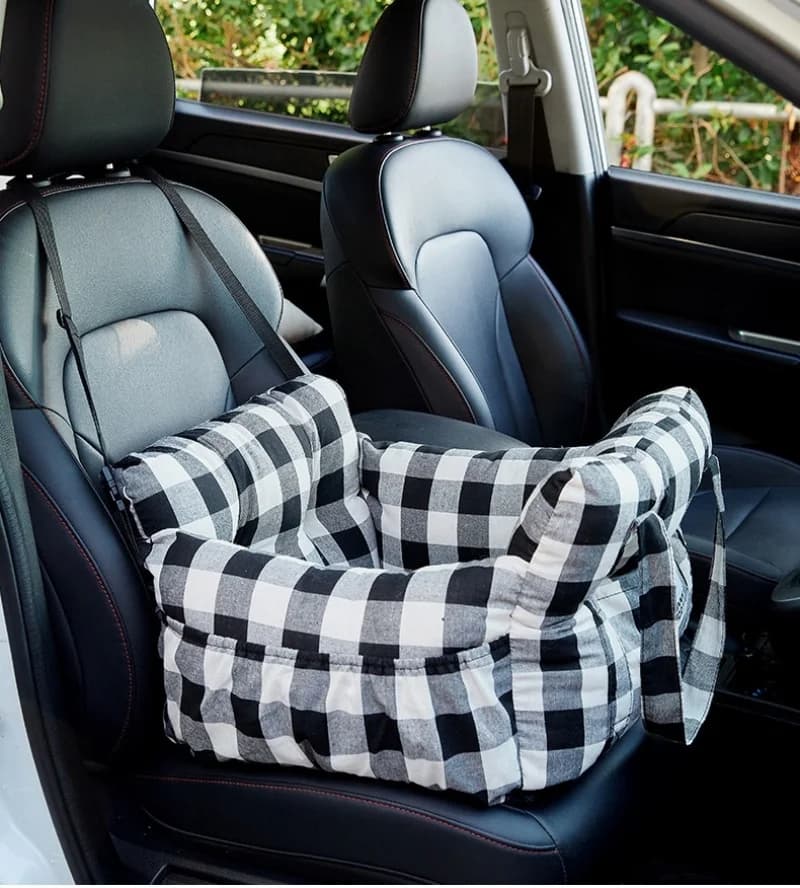Seggiolino per cani per auto da viaggio Booster Seggiolino per auto per cani da compagnia Seggiolino per auto per gatti Letto Lavabile Cuscino spesso Borsa per cani Marsupio per auto per animali domestici