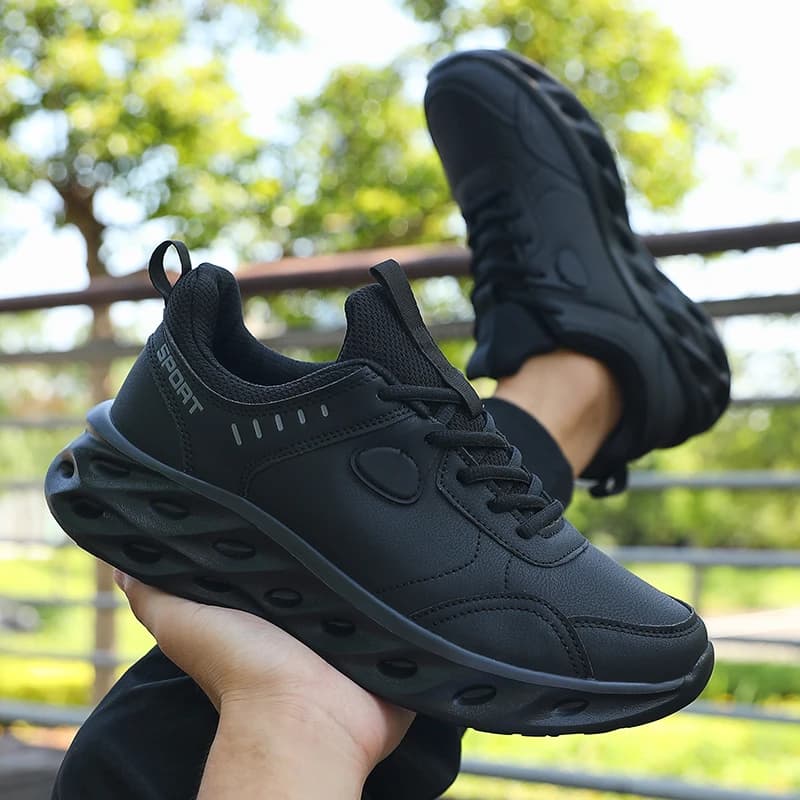Scarpe da ginnastica sportive casual tutte nere da uomo Suola interna imbottita traspirante per il comfort Scarpe da ginnastica antiscivolo Zapatillas De Deporte