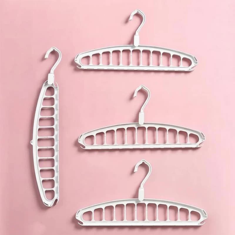 Foldable Swivel Hangers, Armadio Organizer, Multi-purpose Stendibiancheria, Plastic Folding Seat for Scarves, 11 Holes