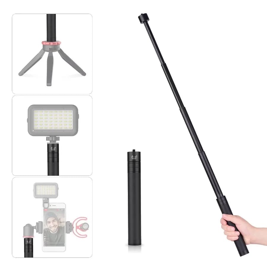 73cm Extension Rod Portable Selfie Stick Long Pole Invisible for GoPro Insta360 DJI Feiyu Action Camera Microphone Stand