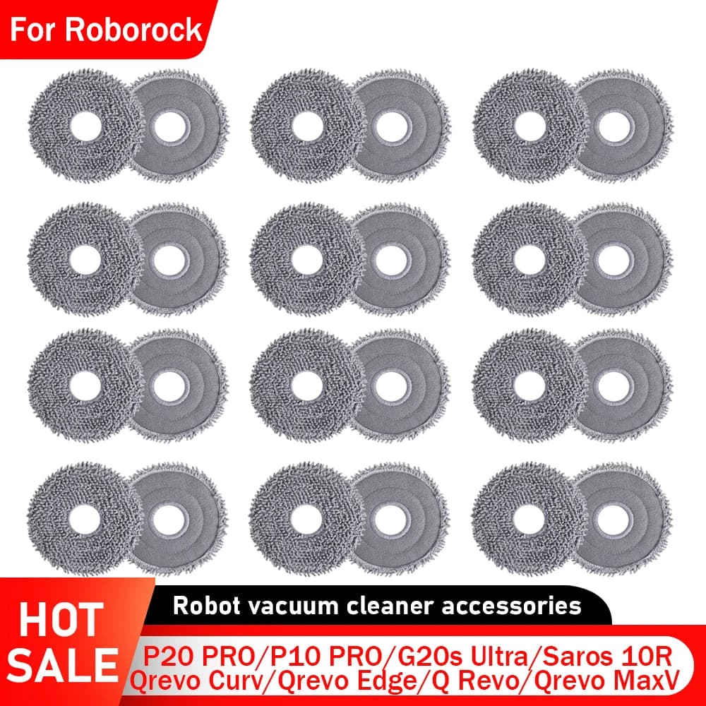 Mop Pad per Roborock G20s Ultra/P20 PRO/P10 PRO/Saros 10R/Qrevo Curv/Qrevo Edge/Q Revo/Qrevo MaxV/QV 35A Robot Aspirapolvere
