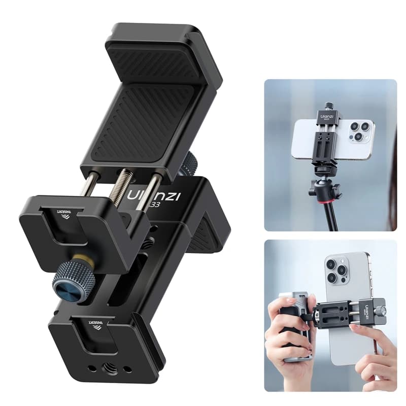 Ulanzi MA33 Supporto per telefono Supporto per smartphone Morsetto Clip Arca Swiss con supporto per pattino freddo per fotografia Vlog Liveaming