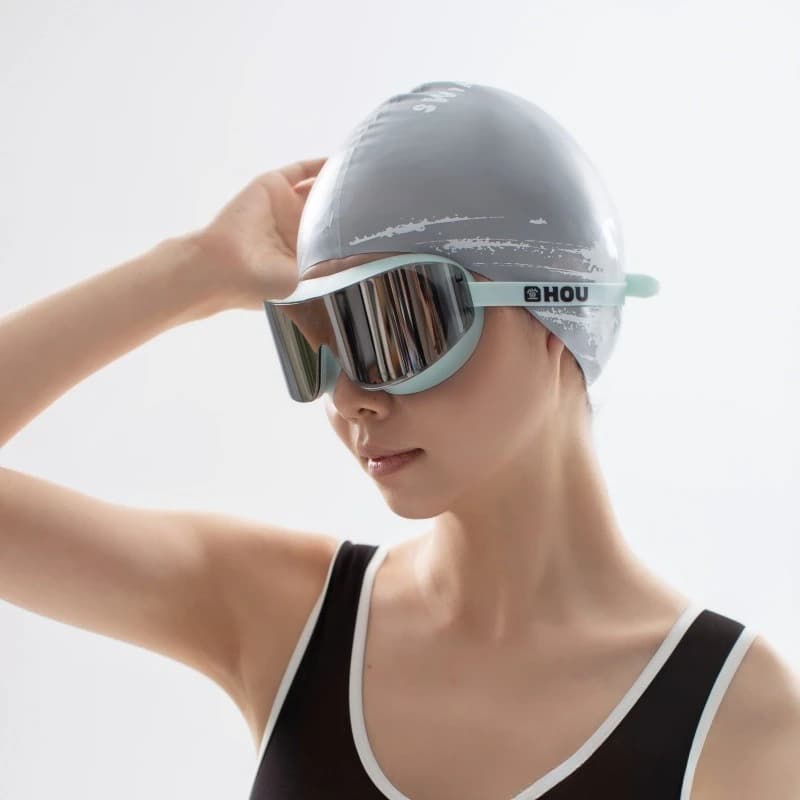 Adult swim cap Woman Fashion print Ear protector Silicone swimming head waterproof swim caps for men Swimming accessories