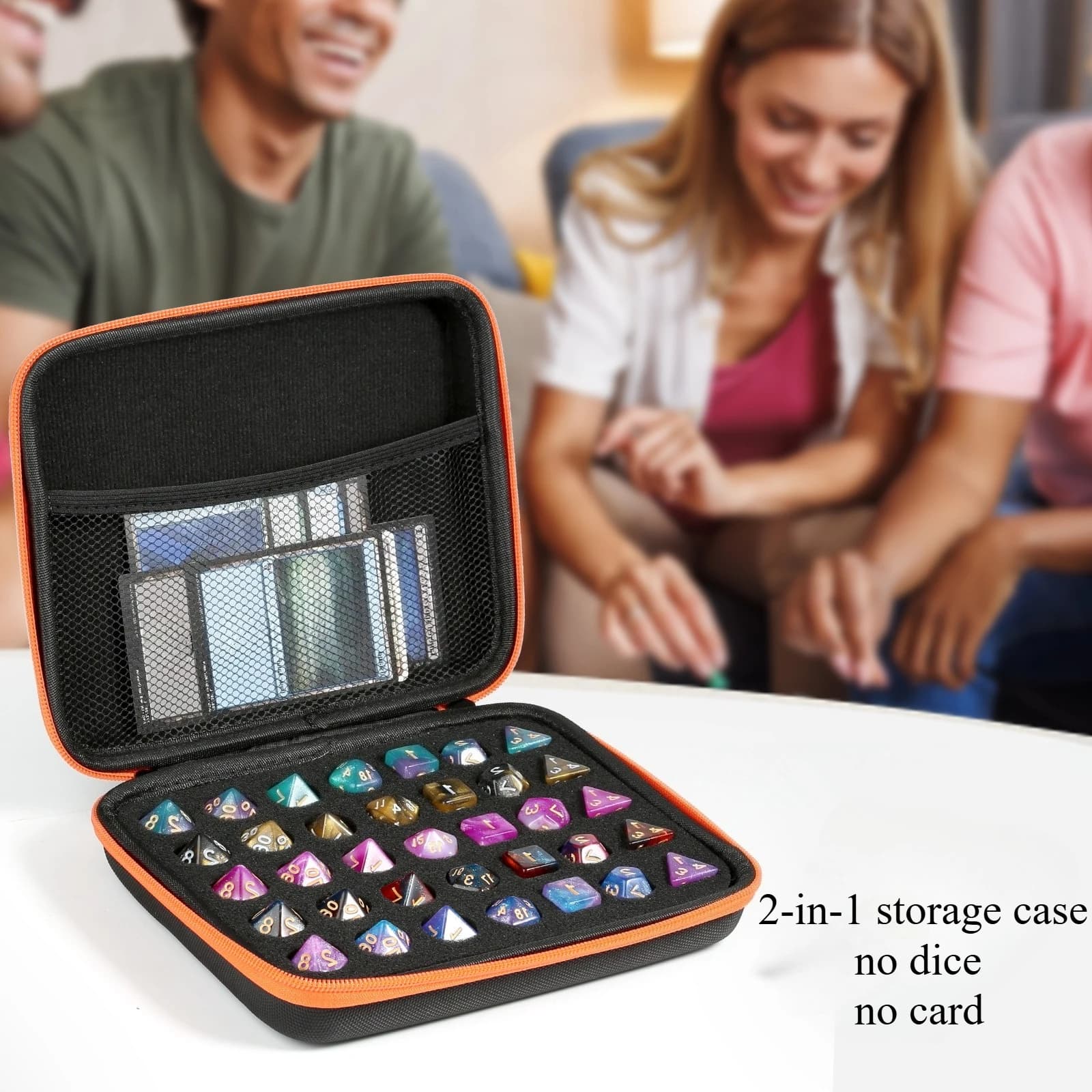 Custodia per Dadi DND con Spugna e Vassoio Rimovibili, Borsa per Set D6 D20 per Dungeons & Dragons RPG, Custodia per Giochi da Tavolo, Solo Borsa