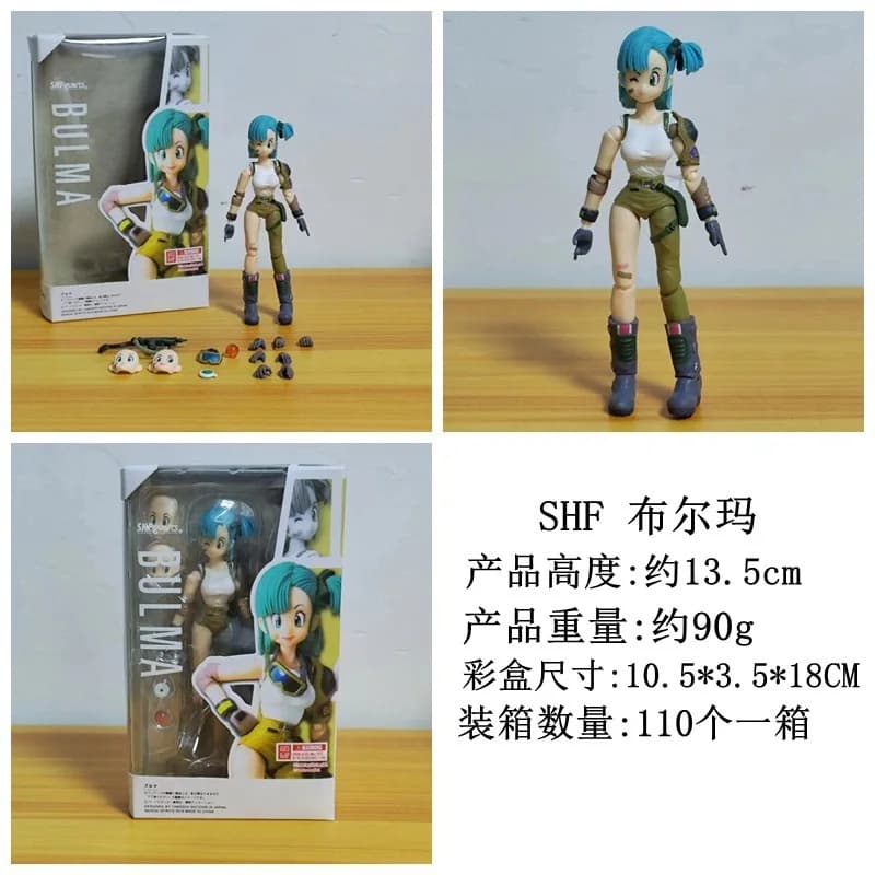 Dragon Ball SHF Young Girl Bulma WD Figura Articolata, Il Comizio Iniziale di Grandi Avventure, Modellino Anime Fatto a Mano da Collezione
