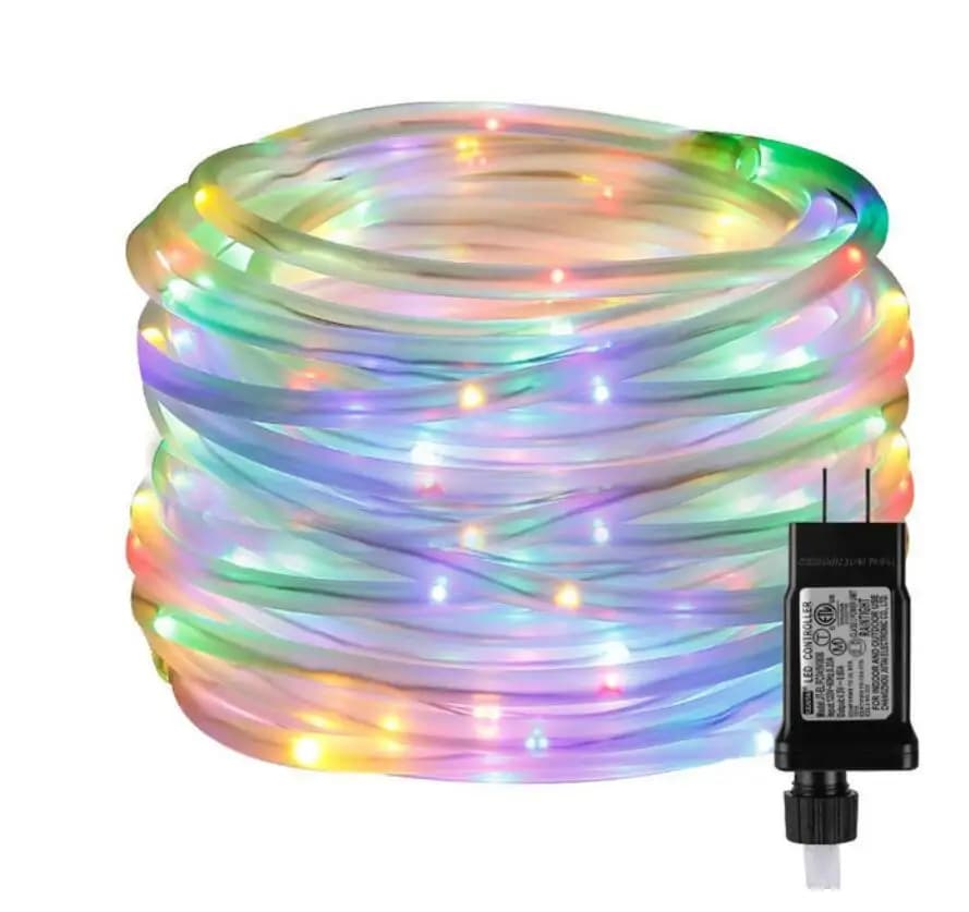 Luci a corda a tubo a LED Luci a corda natalizie per esterni Filo di rame Ghirlanda di luci leggiadramente per decorazioni per feste per recinzioni da giardino fai-da-te