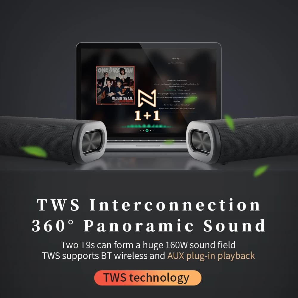 Nuovi Altoparlanti Portatili Cyboris T9 80W, Attrezzatura DJ, Subwoofer Profondo, Suono HiFi, Voce Umana, Stereo 2.1 Canali, Bluetooth