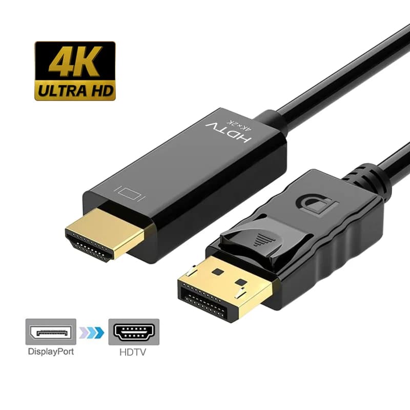 1.8M 6FT 4K x 2K Gold Plated Displayport DP to HDTV Cable Male Port Display Adapter to HDTV Male Cable Laptop Converter