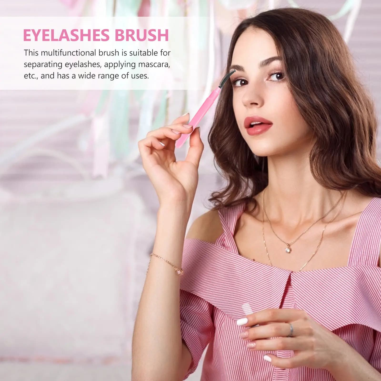6 sticks for mascara with protective caps, light brushes for eyelashes, for extension and application of lifting eyebrows in motion