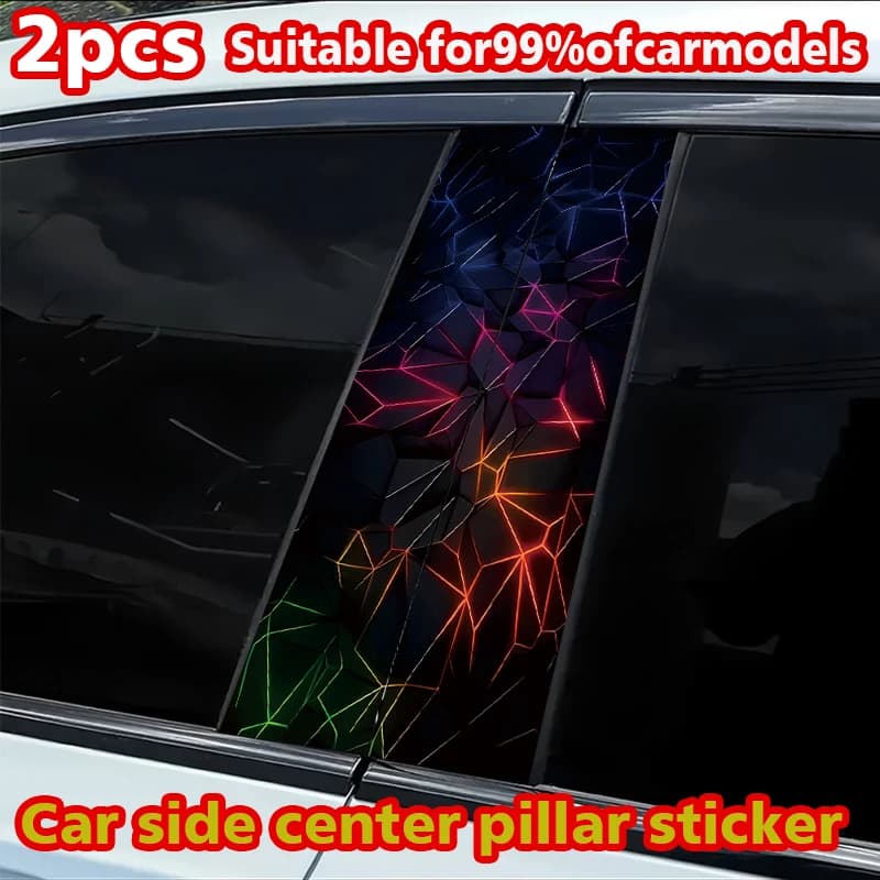 2 car B mount stickers, custom scratch resistant geometric stickers