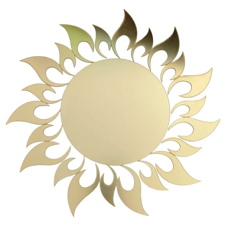 3D Mirror Sun Flower Art Removable Wall Sticker Acrylic Mural Decal Home Room Decor Diy Silver Black Golden Sun Wall Sticker