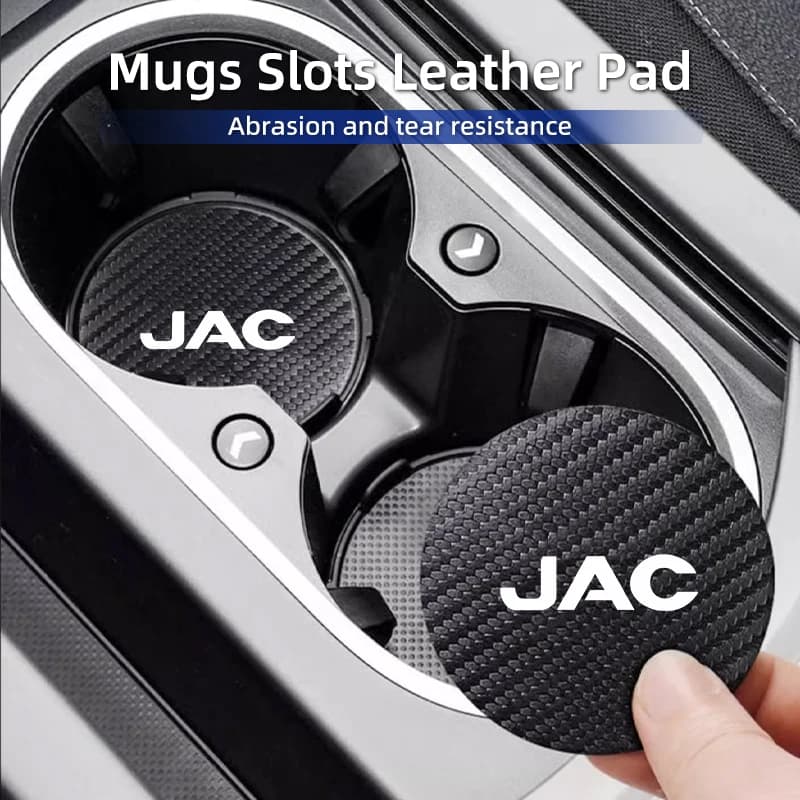 Sottobicchiere per auto in fibra di carbonio Portabottiglie per tazza d'acqua Tappetino antiscivolo Portabevande Accessori per tappetino per JAC Refine J3 J4 J7 JS3 JS4 KR1