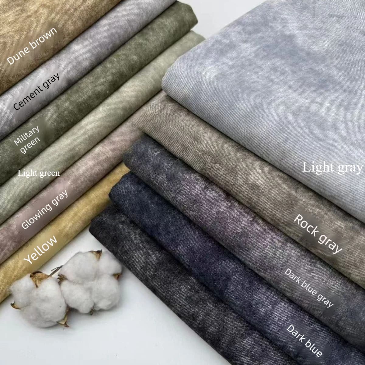 Distressed Denim Fabric By The Meter for DIY Pants Bags Clothing Sewing Plain Wearable Comfortable Wash Faded Jeans Cloth