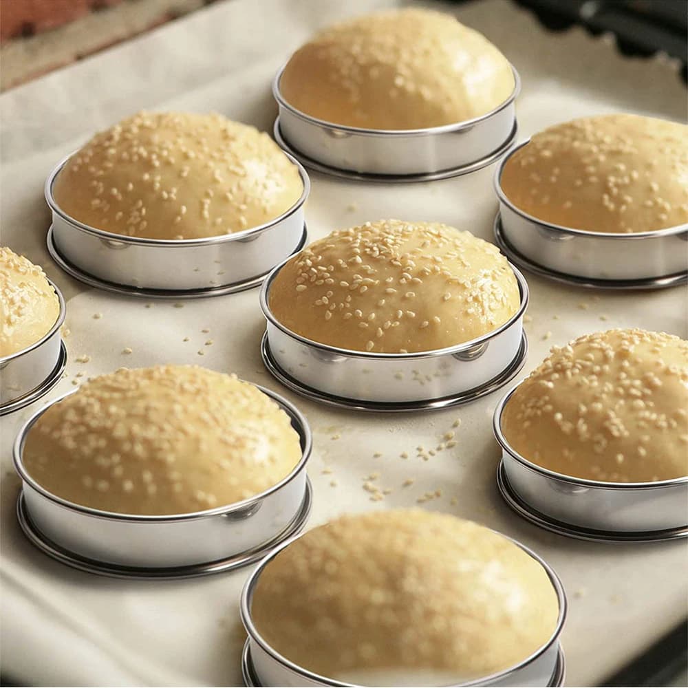 2 pezzi in acciaio inossidabile doppio laminato cerchio di cottura crostata anello torta di frutta torta torta stampi per biscotti 10 cm 8 cm per cucina biscotto pasticceria