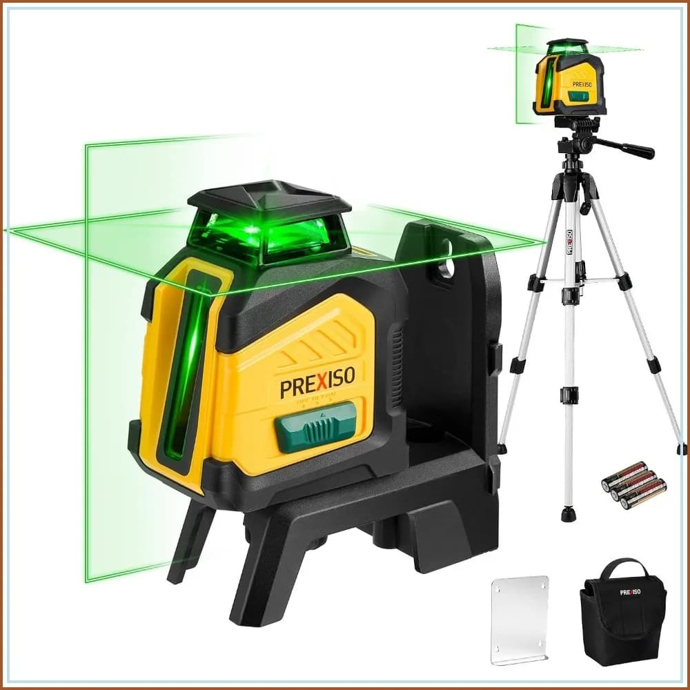 360° Self-Leveling Cross Line Laser with Tripod, 100Ft Green Beam, Dual Power, Magnetic Mount, for Construction & Tile