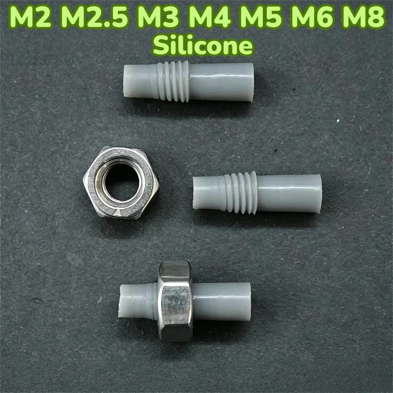 M2 M2.5 M3 M4 M5 M6 M8 Grey Silicone Round Shank Rubber Plug High Temperature Resistant Paint Masking Nut Screw Thread Seal Cap