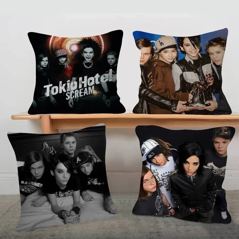 Rock Band Tokio Hotel Cute Cartoon Two-dimensional Pillowcase Bedroom Sofa Cushion Cover Nap Pillow Cover