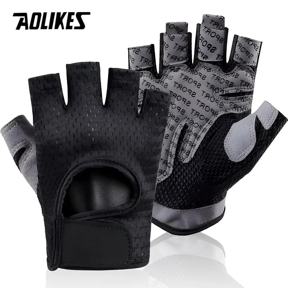 AOLIKES weight lifting gloves complete palm protection, gym training gloves, cycling, breathable, Super lightweight for men and women
