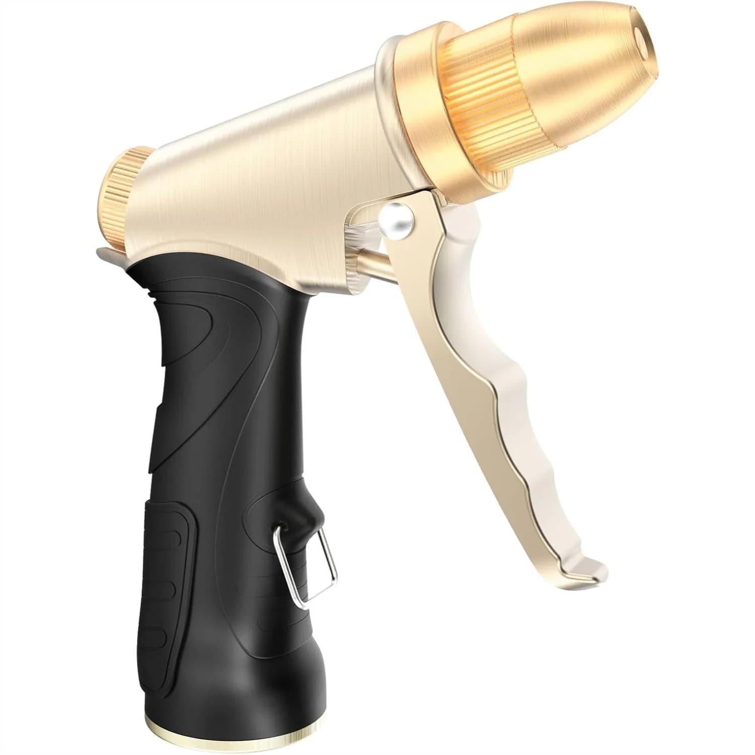 Ugello per Tubo da Giardino in Metallo Resistente con Getti Regolabili, Alta Pressione, Filettatura da 3/4" per Cura del Prato e Uso Esterno