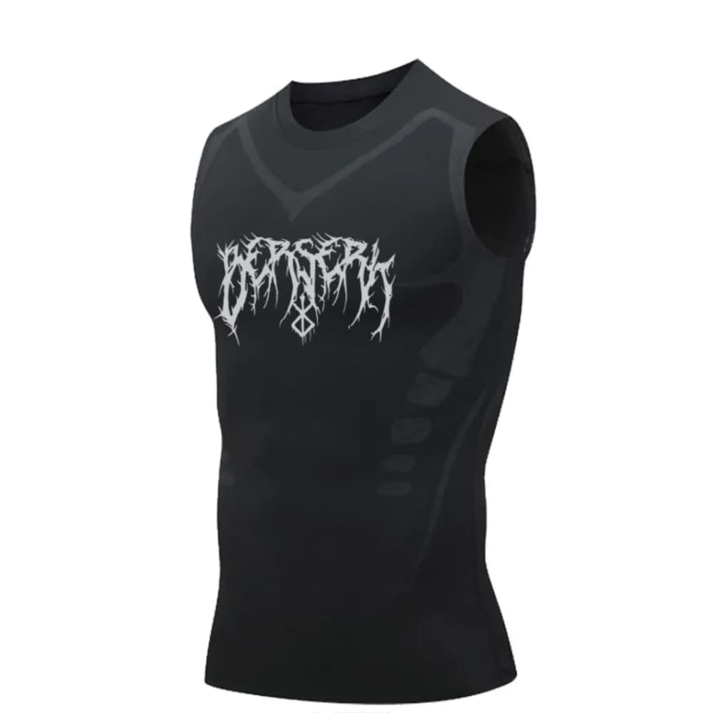 Compression Sleeveless Shirt Men Gym Fitness Basketball Sport Vest Manga Tight Tank Mesh Quick Drying Top Breathable Summer Male