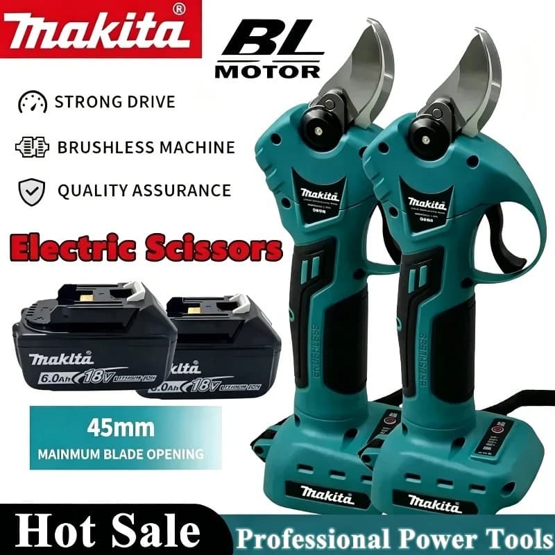 Forbici da Potatura Elettriche Professionali Makita Senza Fili, Attrezzo da Giardino, Cesoie per Potatura, Utensile Wireless per Batteria 18V