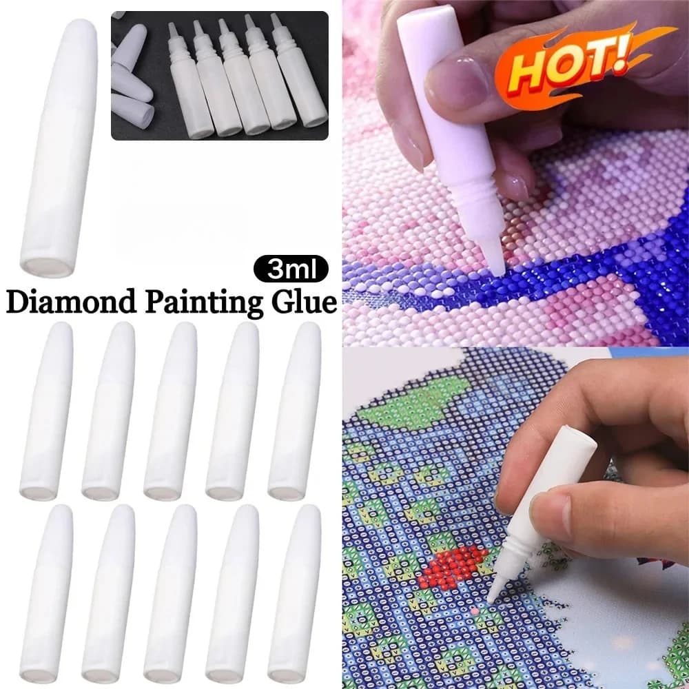 Colla per pittura diamante PVA - 0,1 once ciascuno, adesivo per opere d'arte fatte a mano fai-da-te, arte murale e applicatore di ricamo Strumento fai da te artigianale