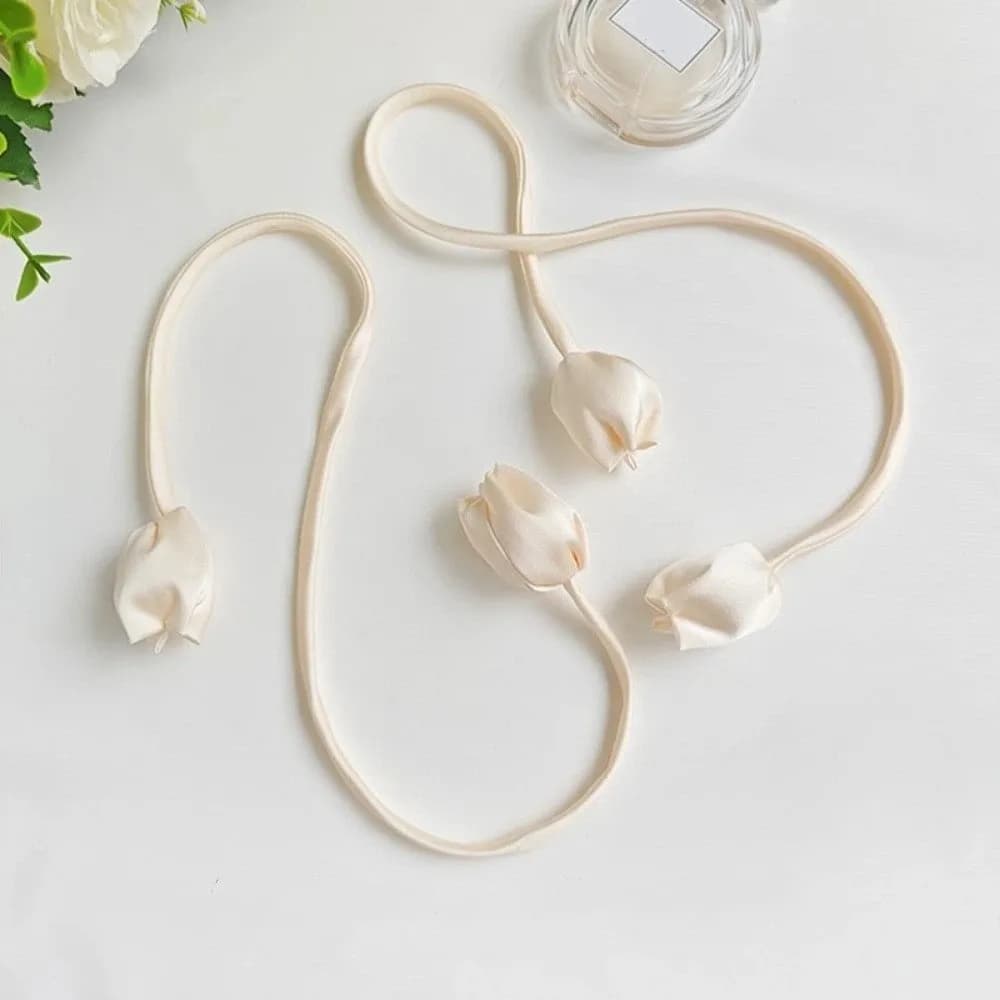 2 PCS Home Decor Fashion Tulip Curtain Tieback Elegant Adjustable Rose Curtains Tie Rope Beautifully Curtain Buckle Decoration
