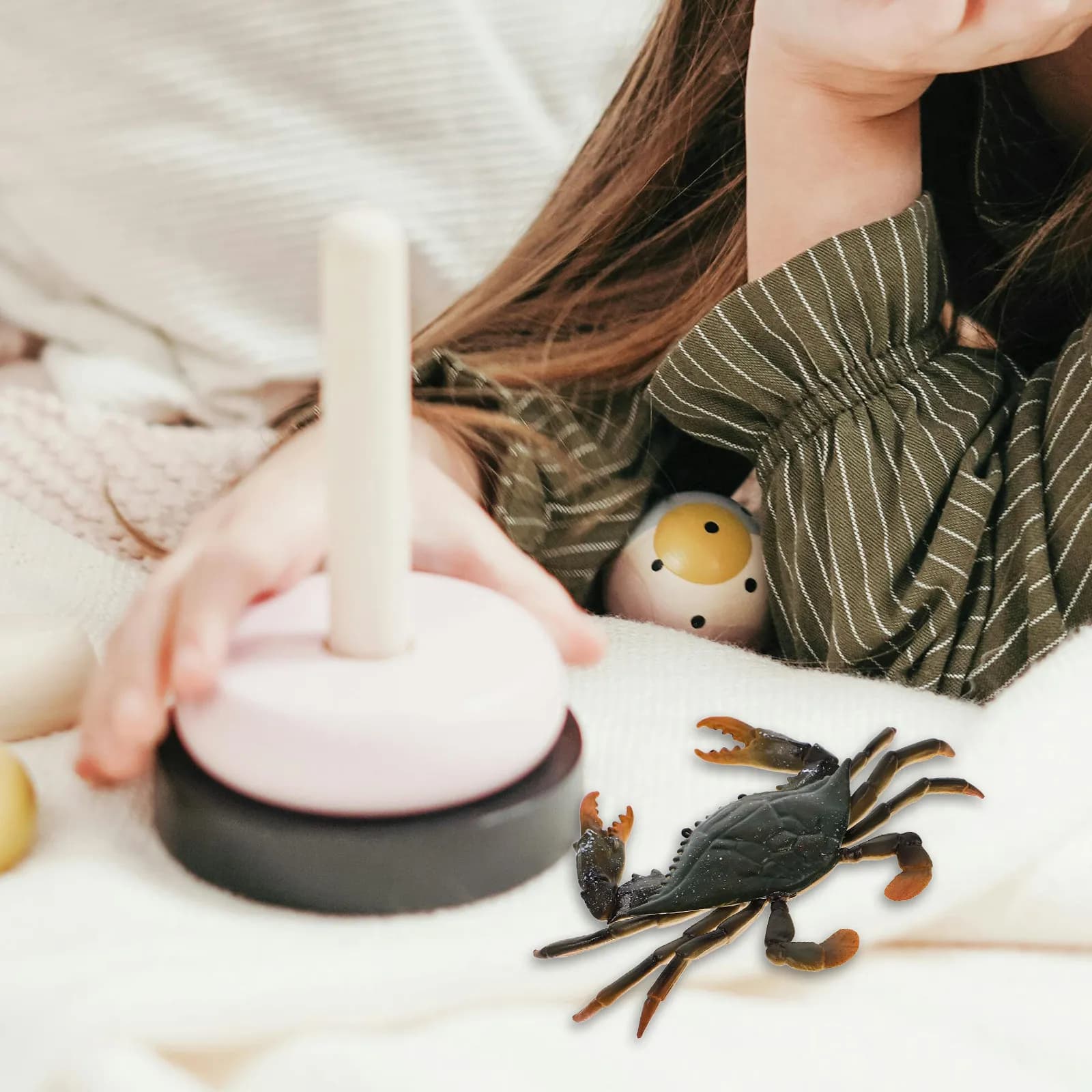 1Pcs Lifelike Crab Simulation for Children Cognitive Development Educational Plaything Marine Animal Decor Living Room Safe Fun