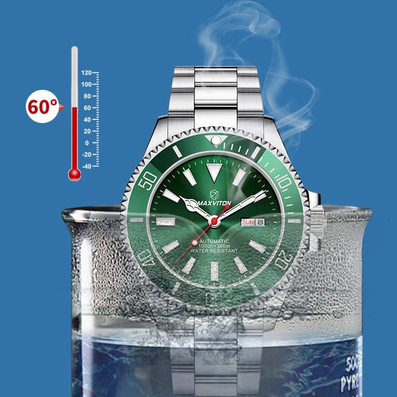 Maxviton men brand wristwatch japan miyota 8219 automatic mechanical luxury watch luminous 300m waterproof ceramic bezel