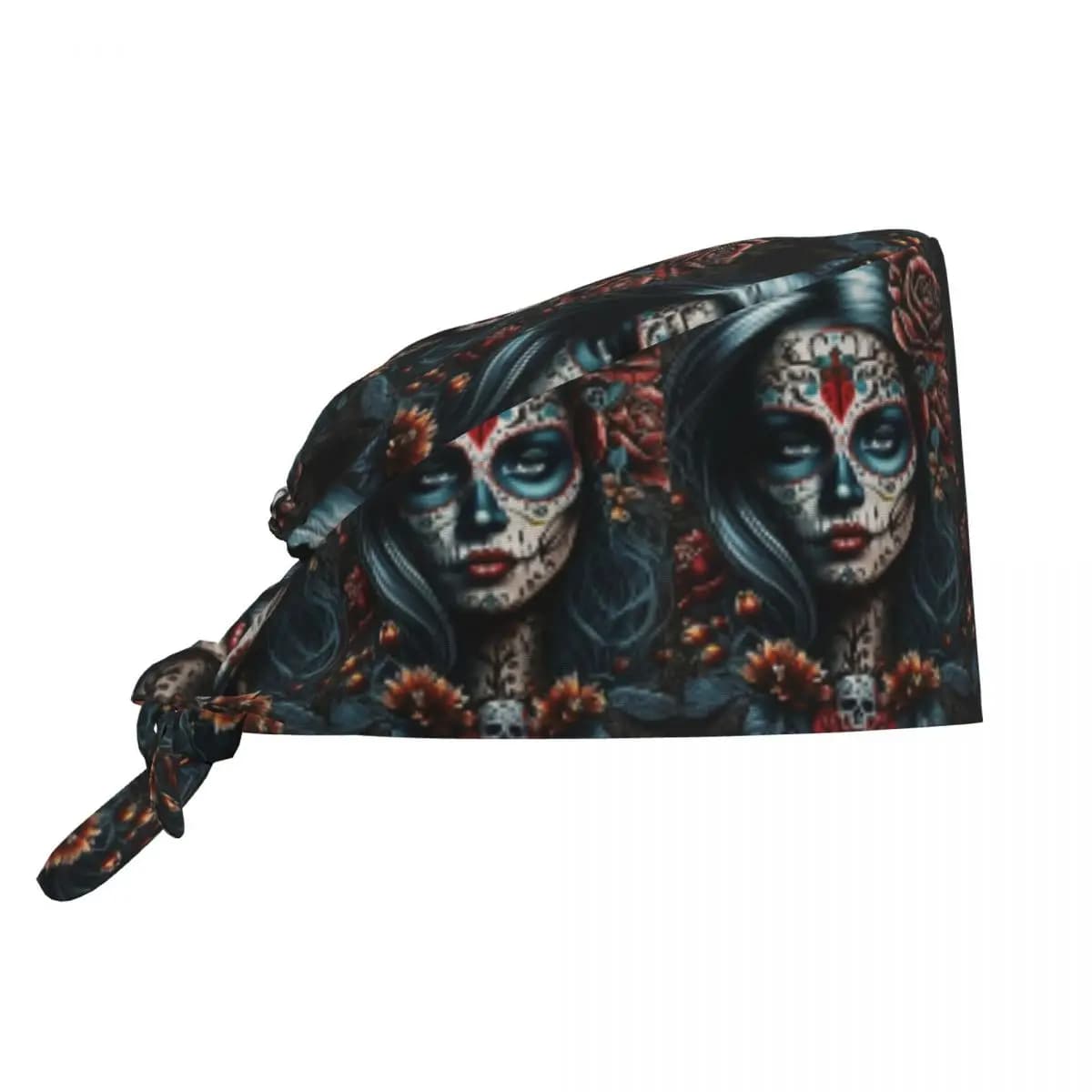 Cappello Chirurgico Stile Vintage con Teschio Messicano, Berretto da Lavoro per Medici, Cappello Unisex Regolabile per Infermieri e Dentisti