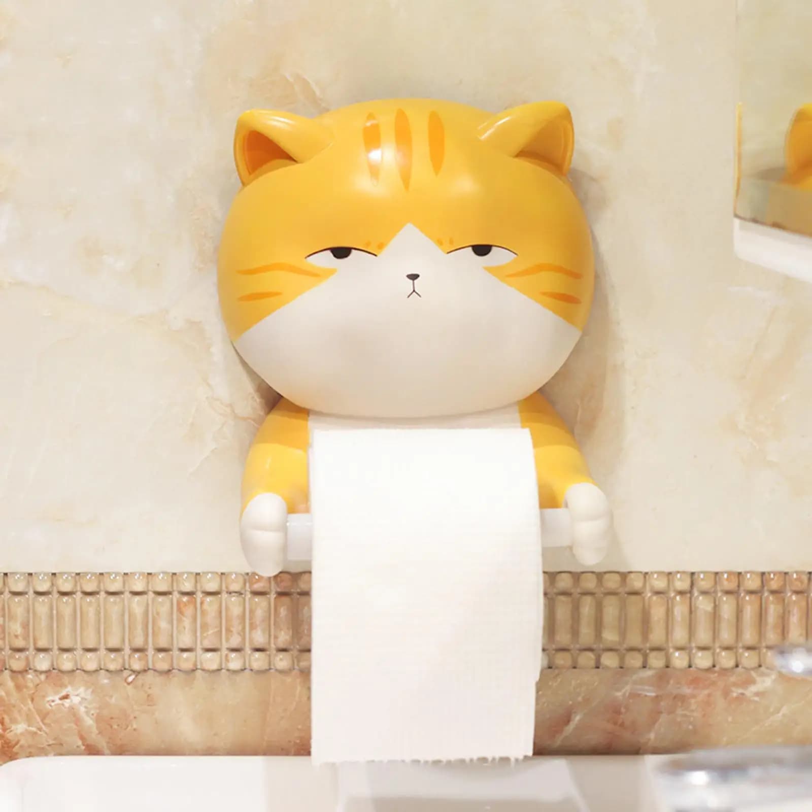 Creativo e carino a forma di gatto Porta carta igienica Dispenser Portaoggetti per fazzoletti Decorazione per rack Tubo di carta in rotolo di gatto