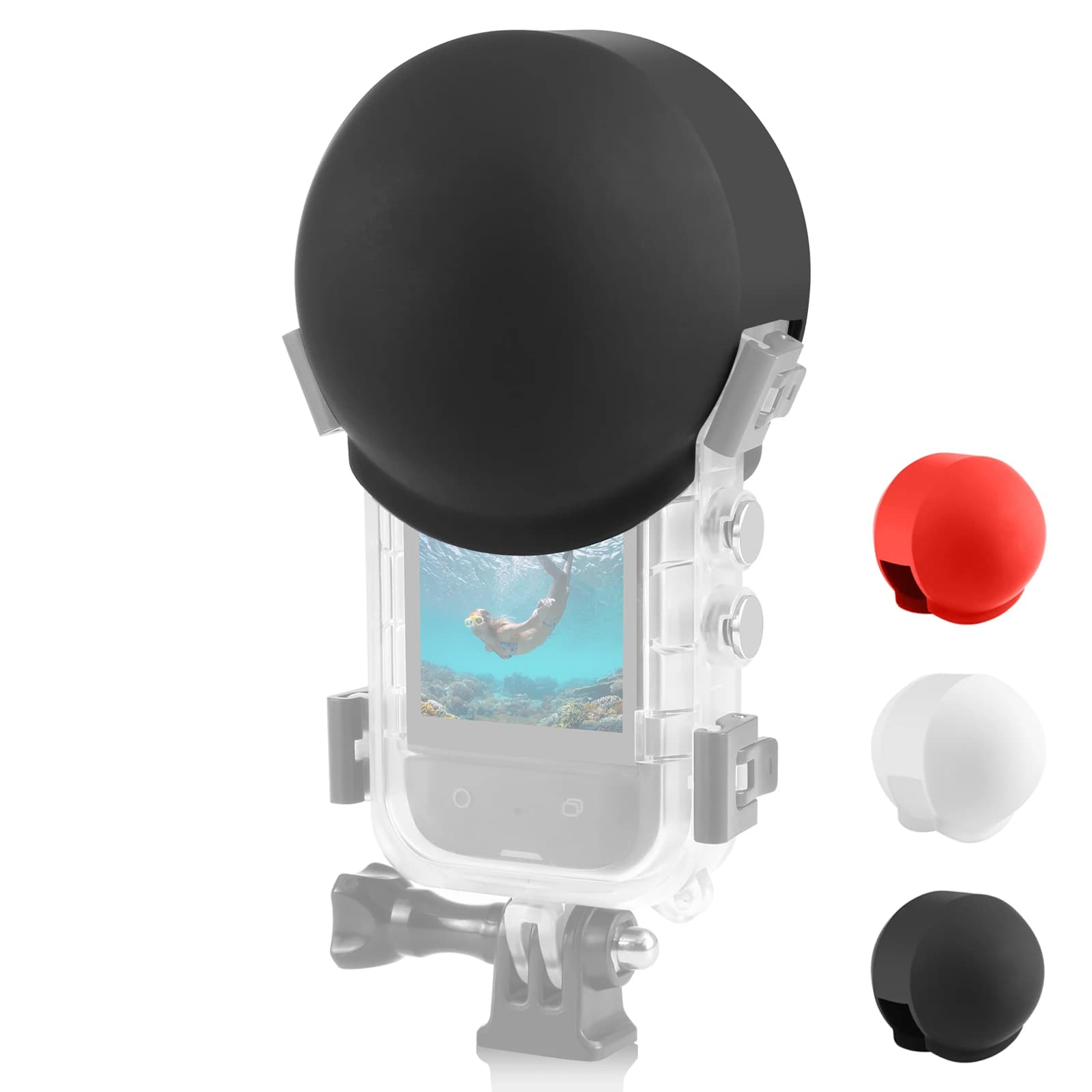 PULUZ Custodia da immersione invisibile Protezione per lenti Copertura protettiva in silicone per Insta360 X5/X4/X3 Copriobiettivo Action Cameras Accessori