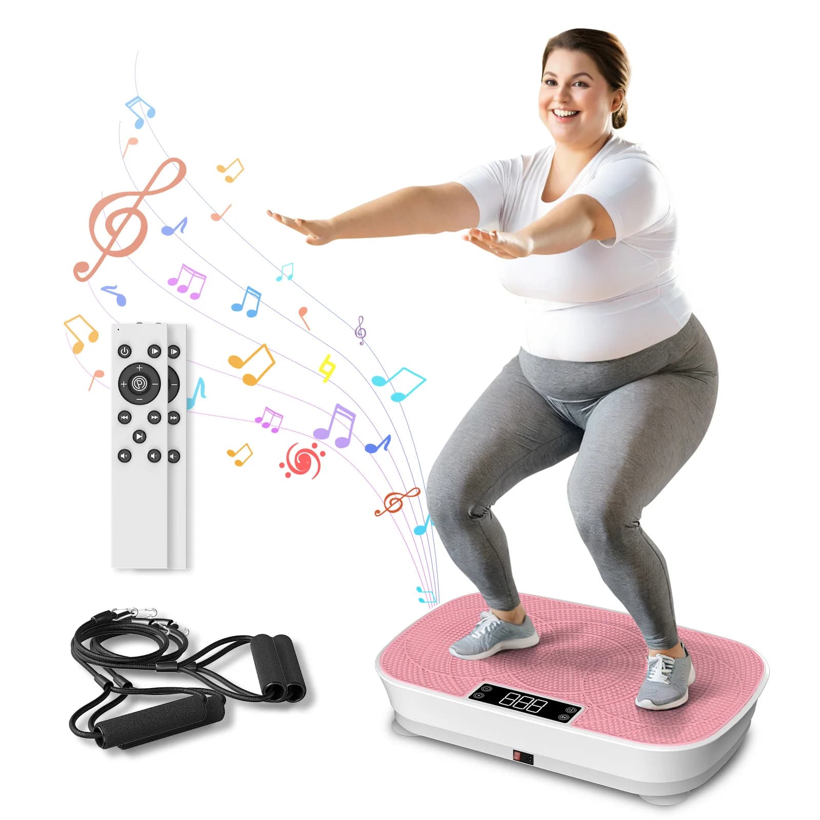 KERDOM Vibration Plate Gym - Music Player Function, 300 lbs Weight Capacity, Vibration Plate Exercise Machine for Heavy People, 99 Speed Levels, Full Body Rocking Vibration Plate for Home Fitness Waver Exercise Machines For Workout