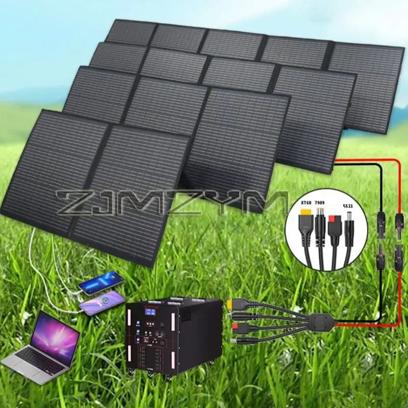 Pannello Solare Pieghevole 300W / 250W / 200W con Uscita Solare per Centrale Elettrica e Generatore Solare