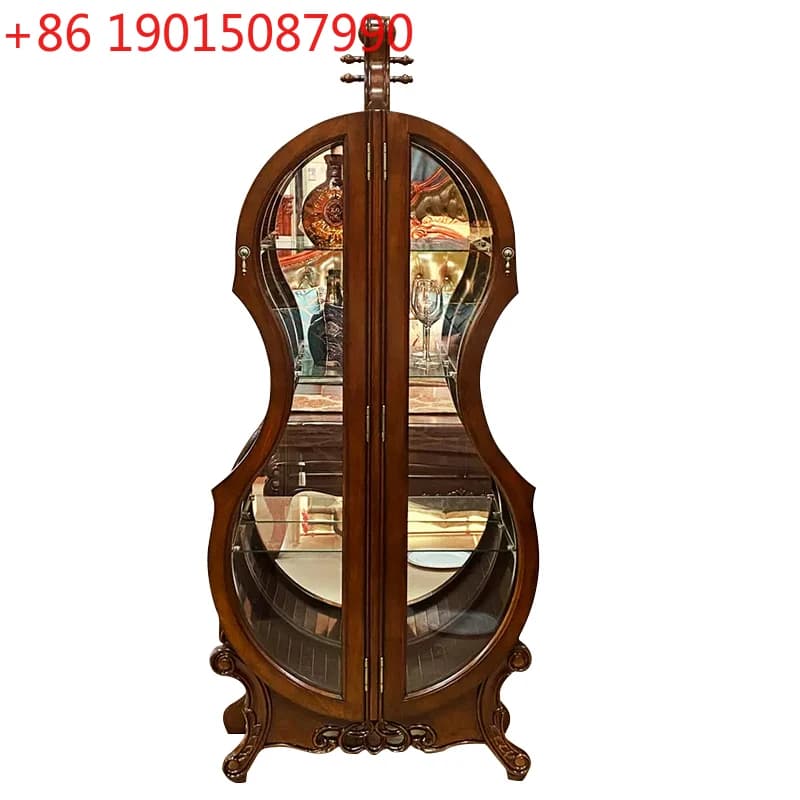 Mobiletto portabottiglie americano in legno massello, mobiletto da soggiorno, mobiletto da esposizione, ornamento decorativo in vetro, cello engra
