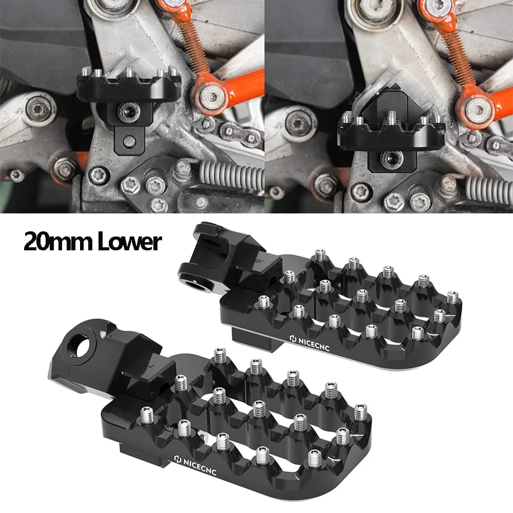 Per KTM 950 990 Adventure Supermoto 2002-2014 20mm Poggiapiedi Inferiore Pedane Per KTM 1050 1090 1190 1290 Adventure RS 13-2020