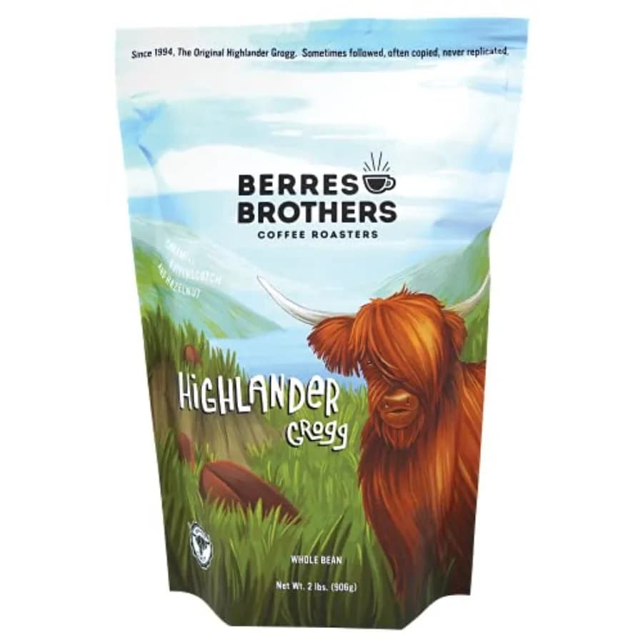 Caffè in Grani Interi Berres Brothers Highlander Grogg, Confezione da 2 Libbre, Miscela di Caramello, Butterscotch e Nocciola